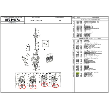 Tappo vaschetta 16316 per carburatore VHSH DELL'ORTO