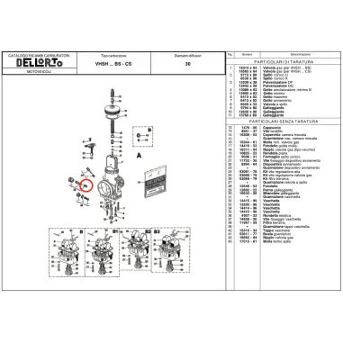 Molla per vite regolazione minimo per carburatori VHSH e VHSB DELL'ORTO