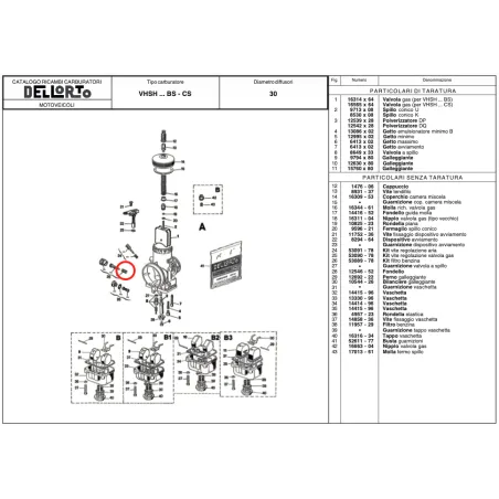 Molla per vite regolazione minimo per carburatori VHSH e VHSB DELL'ORTO
