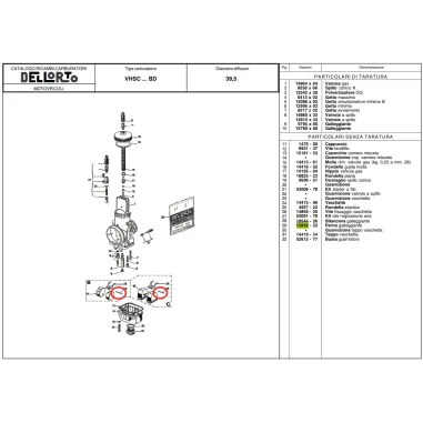 Perno galleggiante 12692 per carburatori VHSH e VHSB DELL'ORTO