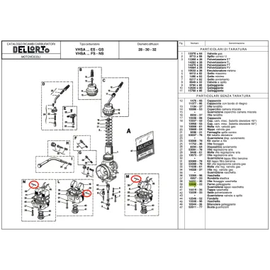 Perno galleggiante 12692 per carburatori VHSH e VHSB DELL'ORTO