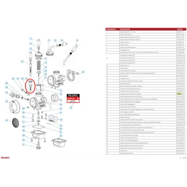 Dispositivo avviamento 09538 per carburatori PHBG e PHDG DELL'ORTO