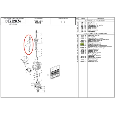 Kit avviamento aria a filo 53002 per carburatori PHBG e PHDG DELL'ORTO