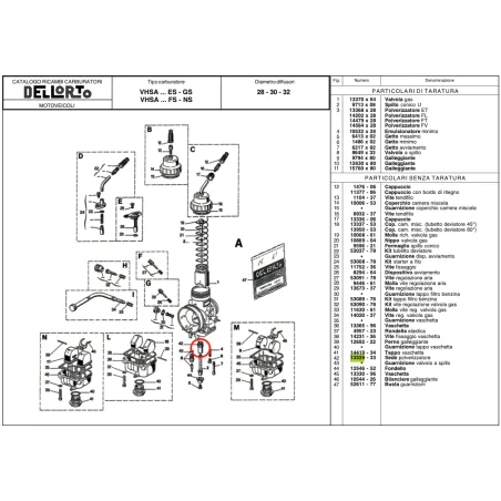 Sede polverizzatore 13339 DELL'ORTO