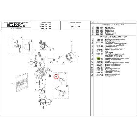 Spring screw adjustment mixture 9336 DELL'ORTO