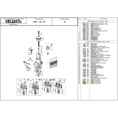 Spring 17013 for VHSH conical pin stopper DELL'ORTO