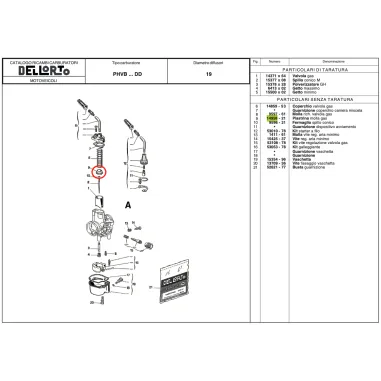 Fermo spillo conico 14958 per carburatori PHBG e PHDG DELL'ORTO