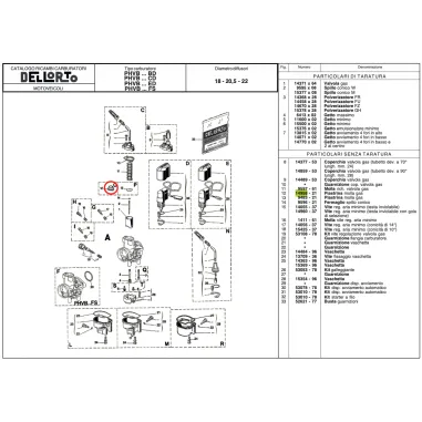 Fermo spillo conico 14958 per carburatori PHBG e PHDG DELL'ORTO