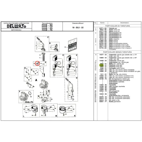 Fermo spillo conico 14958 per carburatori PHBG e PHDG DELL'ORTO