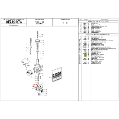 Floating pin 9506 for carburetors PHBG and PHDG DELL'ORTO