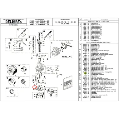 Floating pin 9506 for carburetors PHBG and PHDG DELL'ORTO