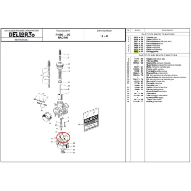 Galleggiante 9450 per carburatori PHBG e PHDG DELL'ORTO