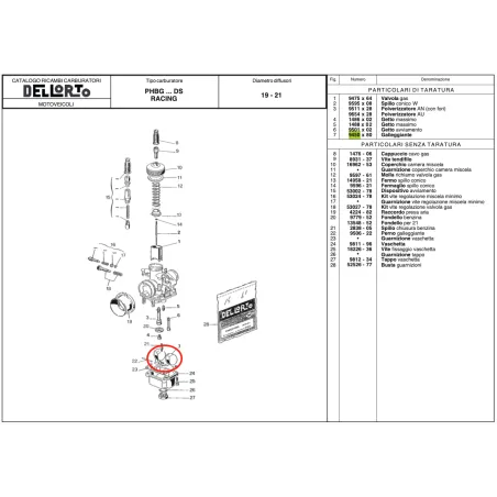 Galleggiante 9450 per carburatori PHBG e PHDG DELL'ORTO