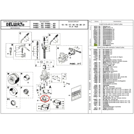 Galleggiante 9450 per carburatori PHBG e PHDG DELL'ORTO