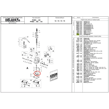 Galleggiante 9450 per carburatori PHBG e PHDG DELL'ORTO