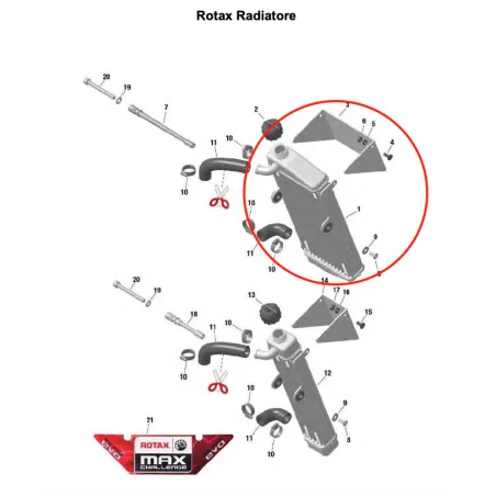 Complete radiator JUNIOR-MAX ROTAX