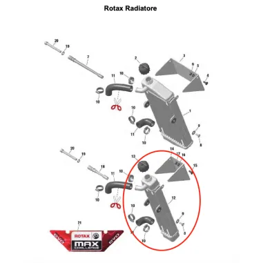 Complete radiator MICRO-MINI ROTAX