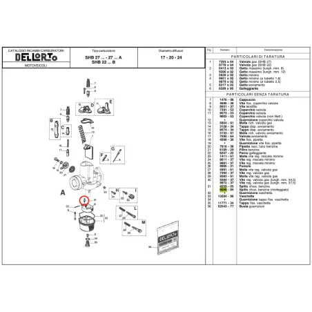 Fuel closure pin 8080 DELL'ORTO