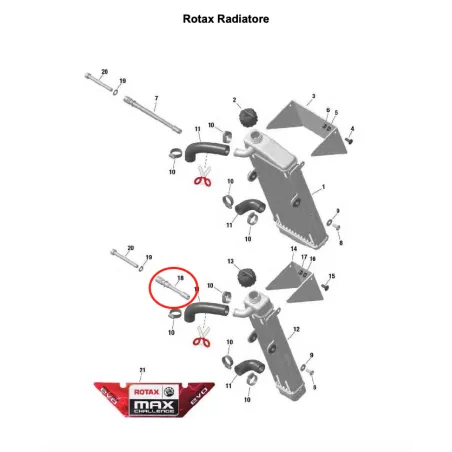 Radiator mount MICRO-MINI ROTAX