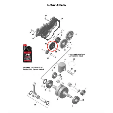 Water pump gear 28/13 MICRO-MINI-JUNIOR-SENIOR ROTAX