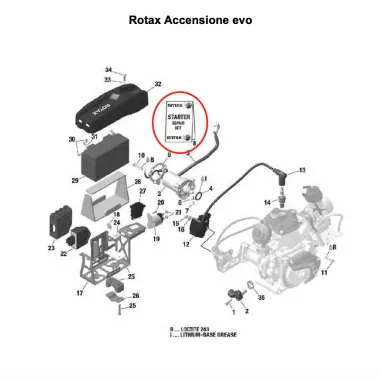 Kit riparazione per motorino d'avviamento MICRO-MINI-JUNIOR-SENIOR-DD2 ROTAX