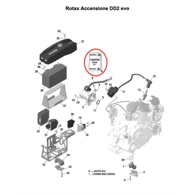 Kit riparazione per motorino d'avviamento MICRO-MINI-JUNIOR-SENIOR-DD2 ROTAX