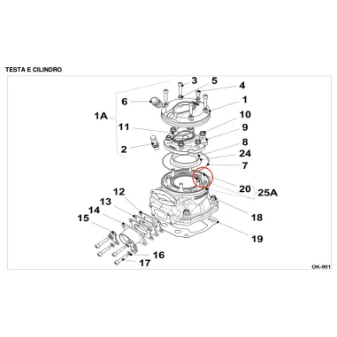 Head stud M7x39mm IAME