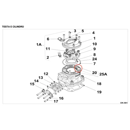 Head stud M7x39mm IAME