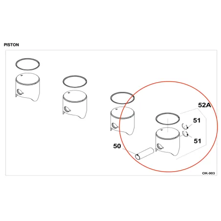 Pistone completo per R125K OK IAME