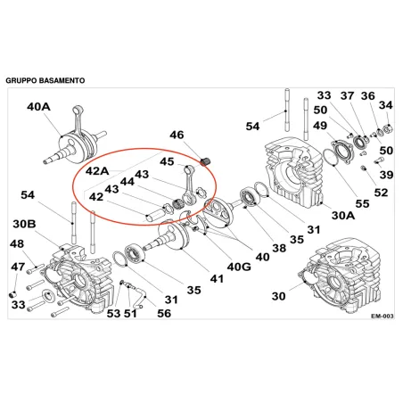 Complete connecting rod axis GR3 mini IAME