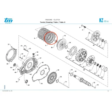 Gasket clutch disc KZ TM KART