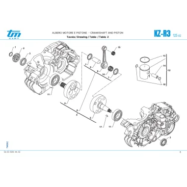Complete piston flat head 0.8 R1-R2-R3 KZ TM KART