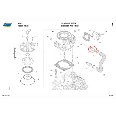 Raccordo acqua 18mm KZ TM KART