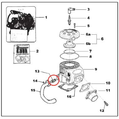 Water connection 18mm KZ TM KART